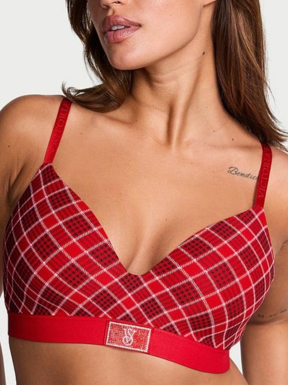 Victoria's Secret The T-Shirt Shine Patch Push-Up Full Coverage Bra Red 36B